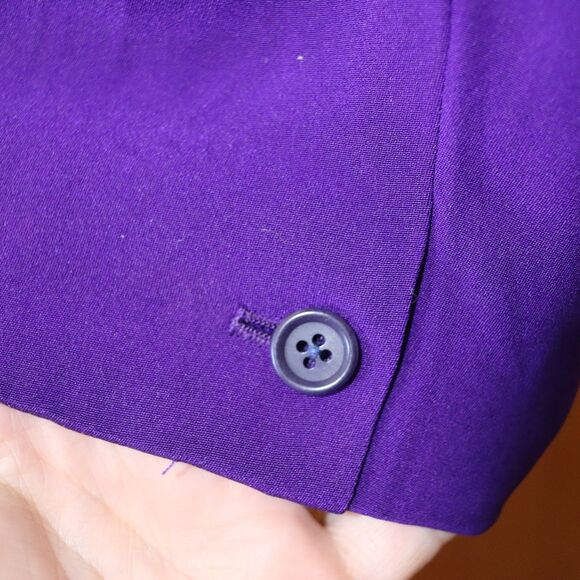 Richard Tyler Couture Vintage Purple & Red Embroidered Silk Blazer 12 - Picture 10 of 15